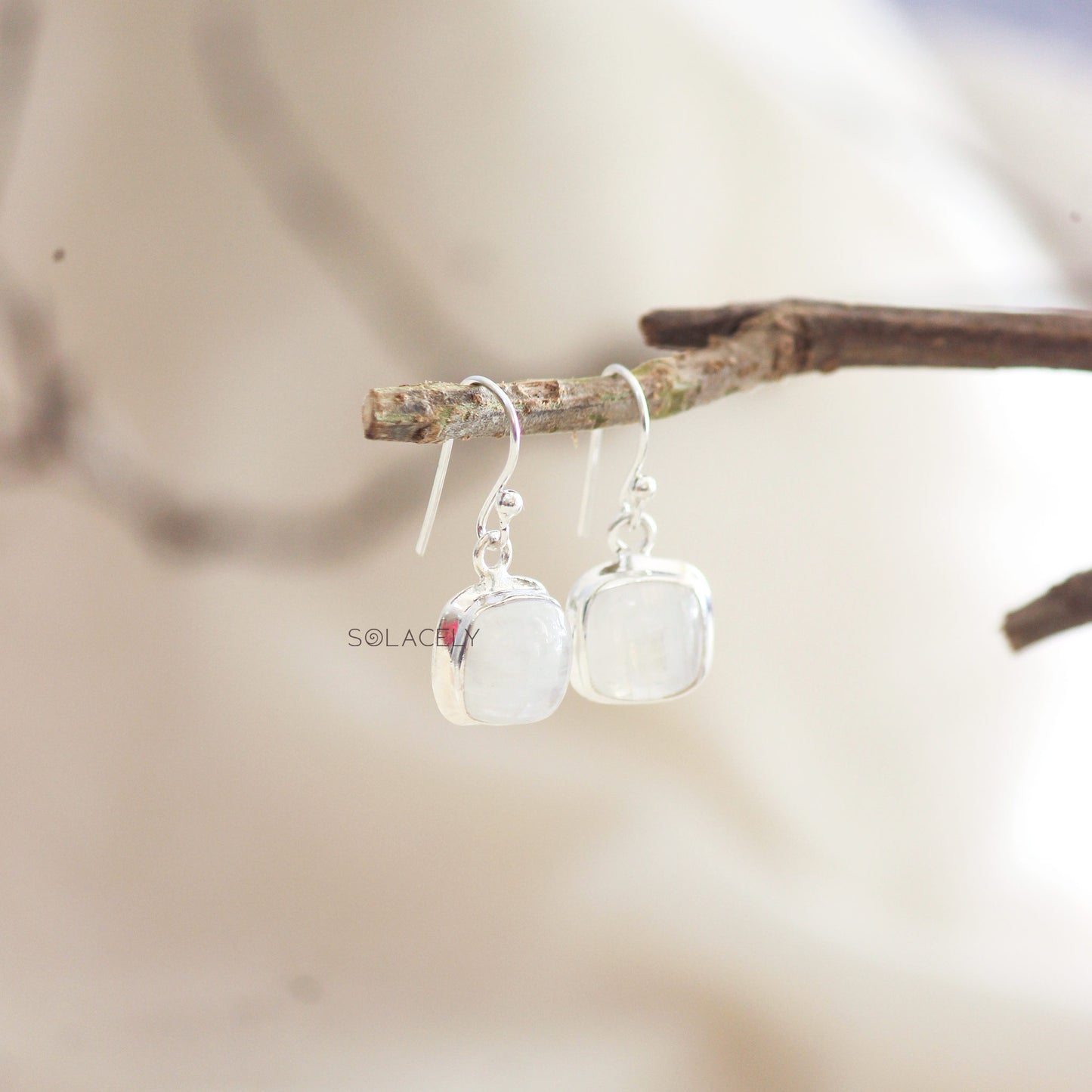 Moonstone Sterling Silver Crystal Earrings