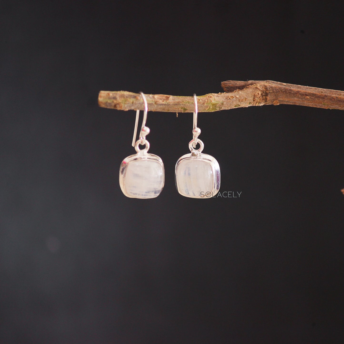 Moonstone Sterling Silver Crystal Earrings