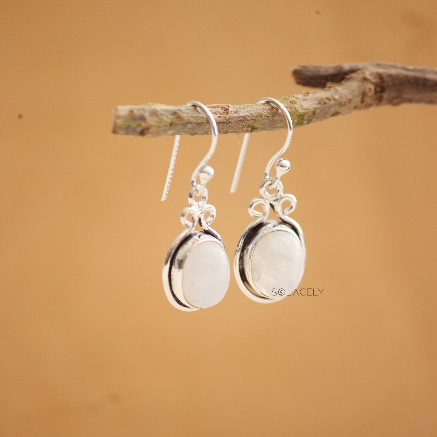 Moonstone Sterling Silver Crystal Earrings