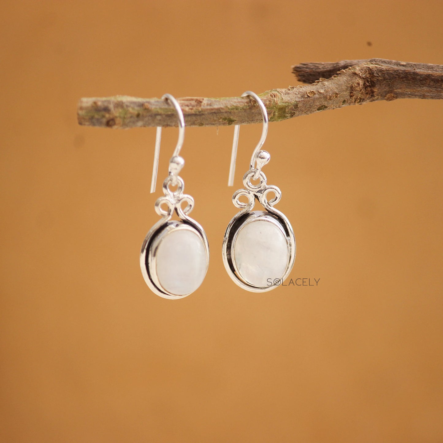 Moonstone Sterling Silver Crystal Earrings