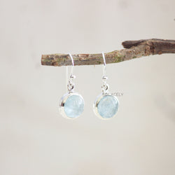 Aquamarine Sterling Silver Crystal Earrings