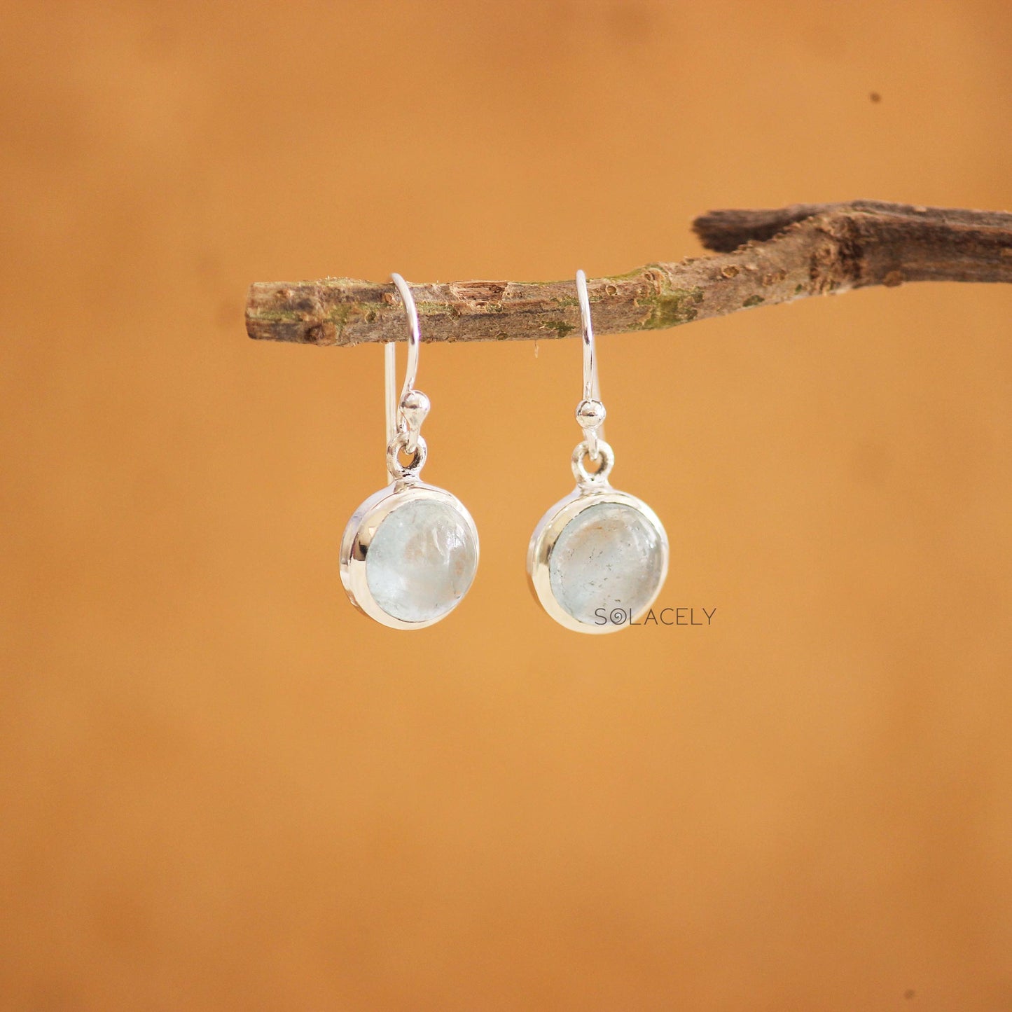 Aquamarine Sterling Silver Crystal Earrings