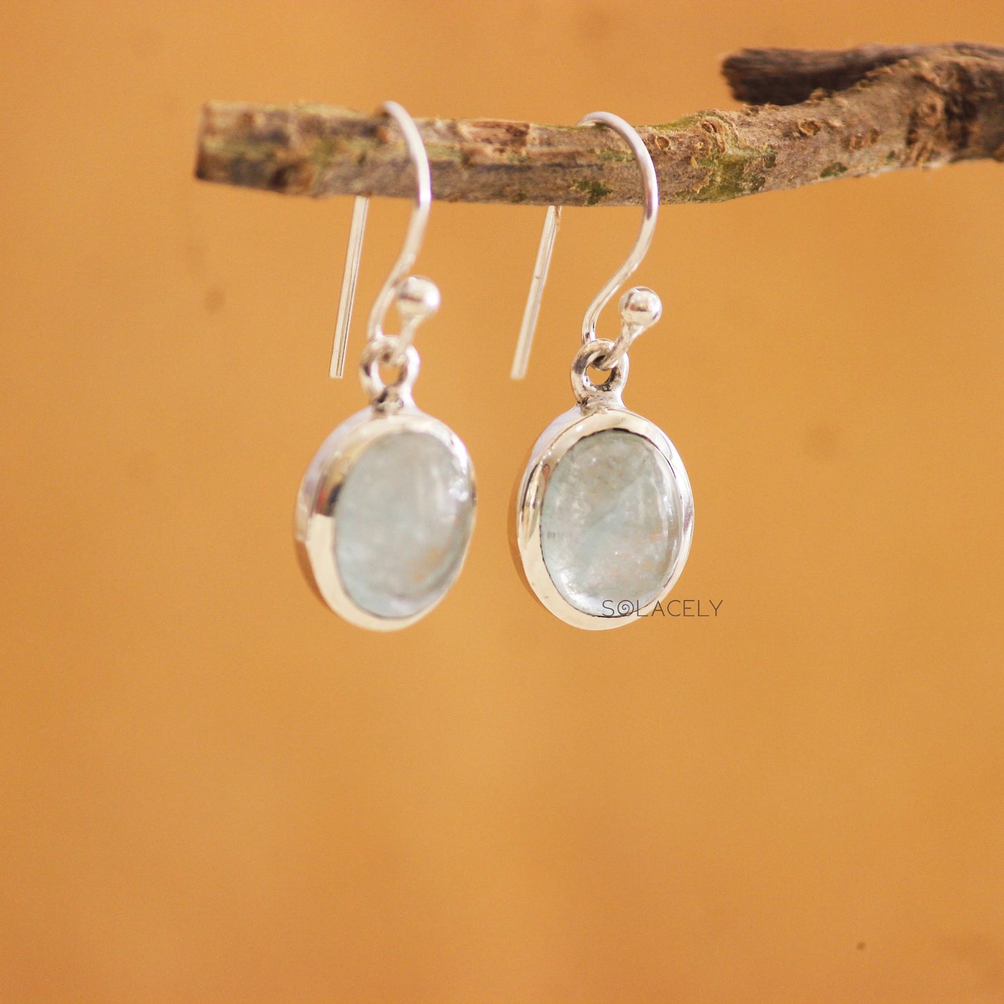 Aquamarine Sterling Silver Crystal Earrings