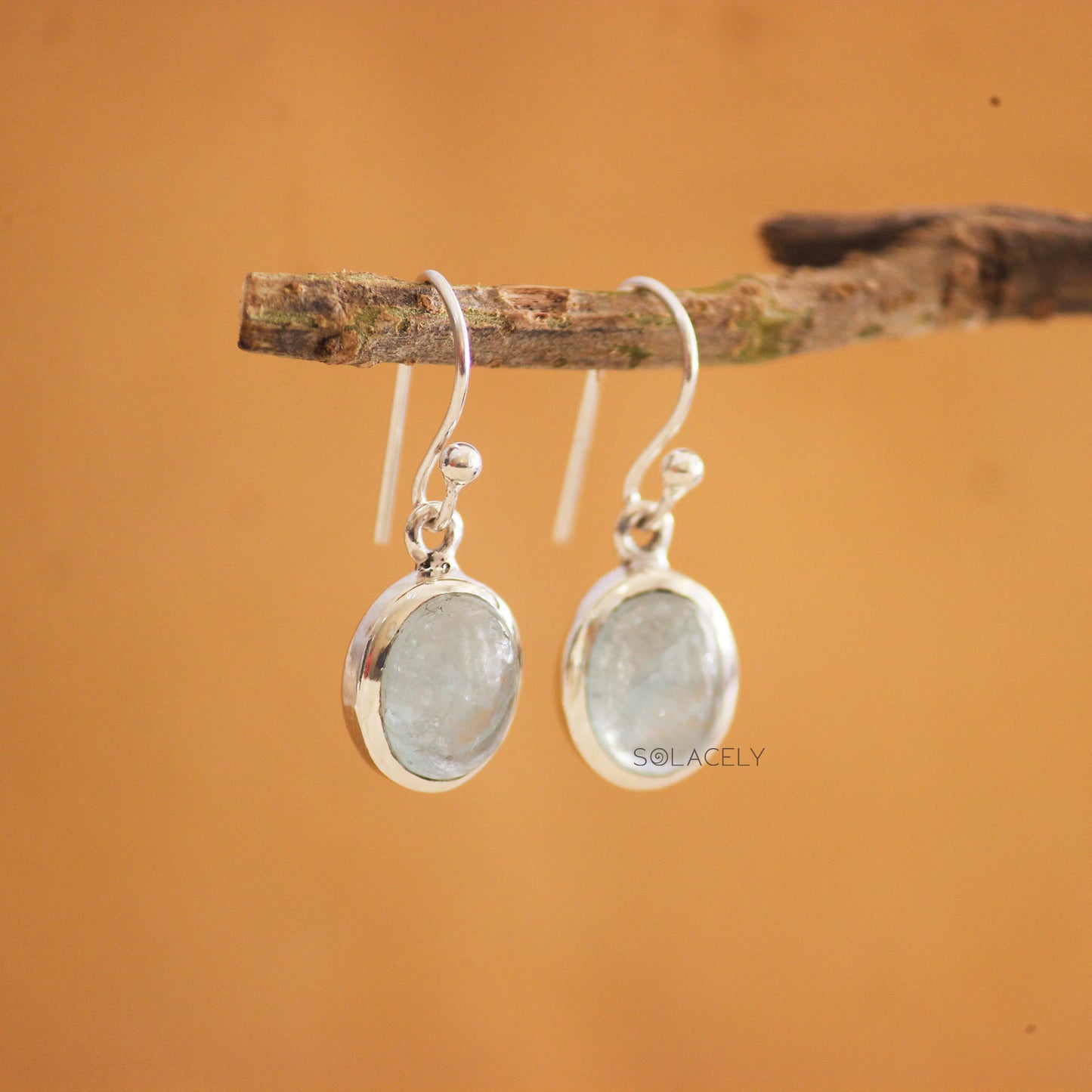 Aquamarine Sterling Silver Crystal Earrings