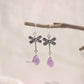 Dragonfly Sterling Silver Oxidized Crystal Earrings