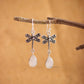 Dragonfly Sterling Silver Oxidized Crystal Earrings