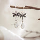 Dragonfly Sterling Silver Oxidized Crystal Earrings