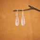 Dangle Drop Sterling Silver Faceted Crystal Earrings