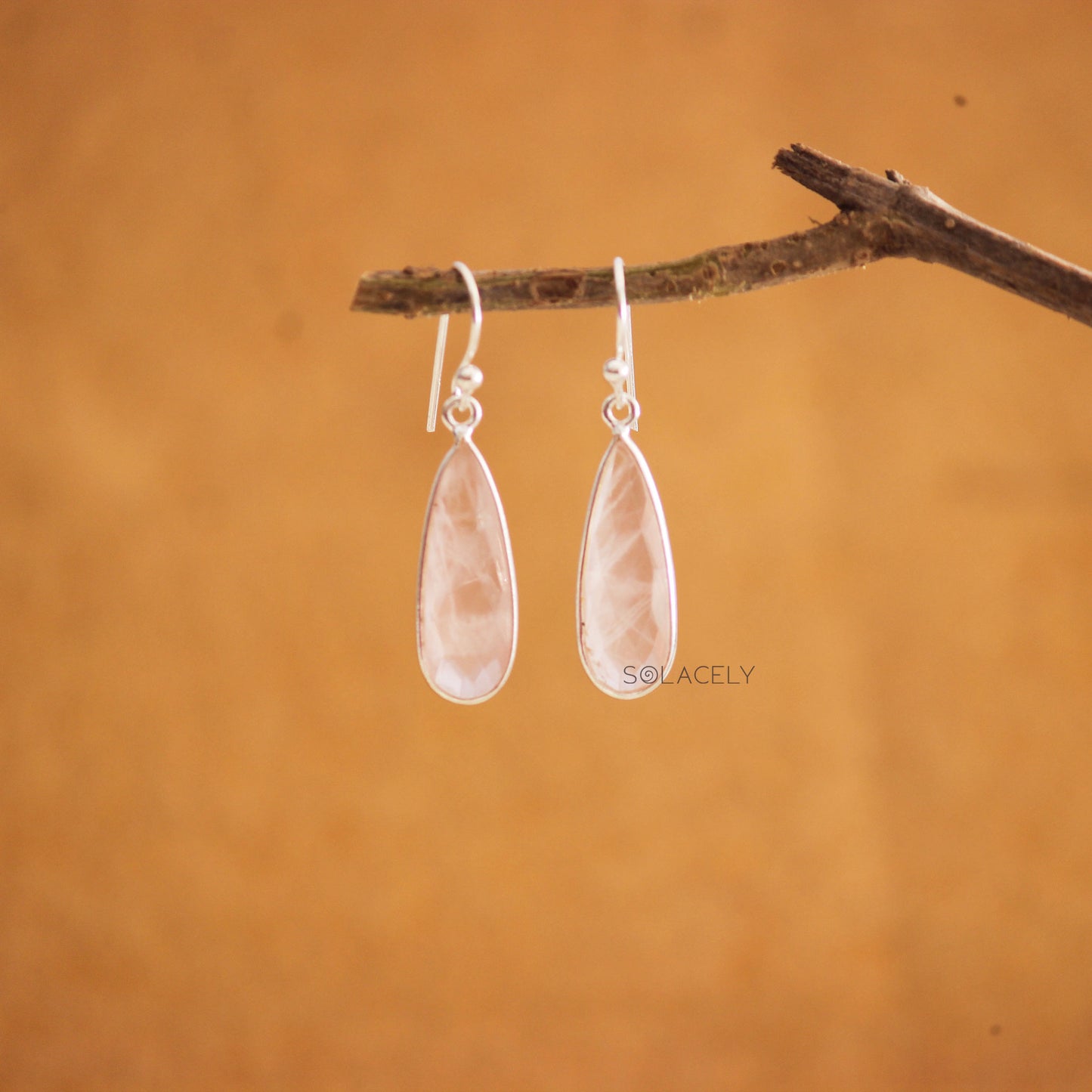 Dangle Drop Sterling Silver Faceted Crystal Earrings