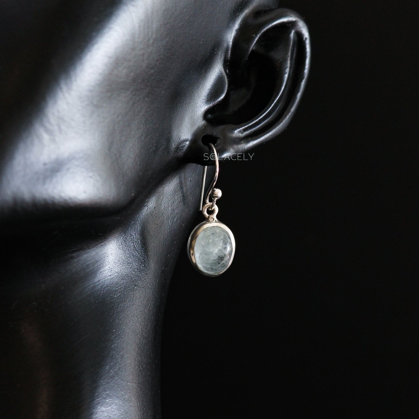 Aquamarine Sterling Silver Crystal Earrings