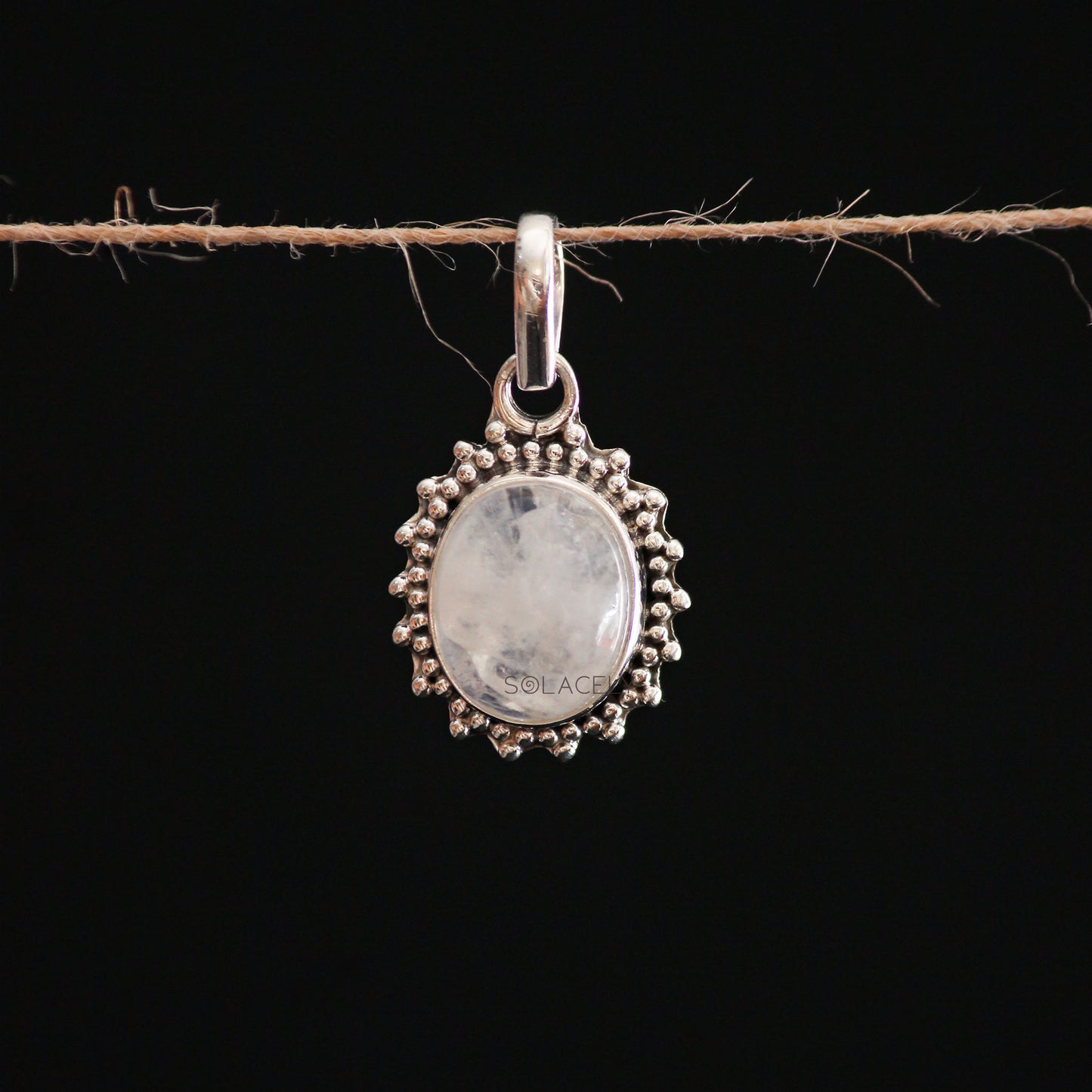 Sterling Silver Moonstone Crystal Pendant