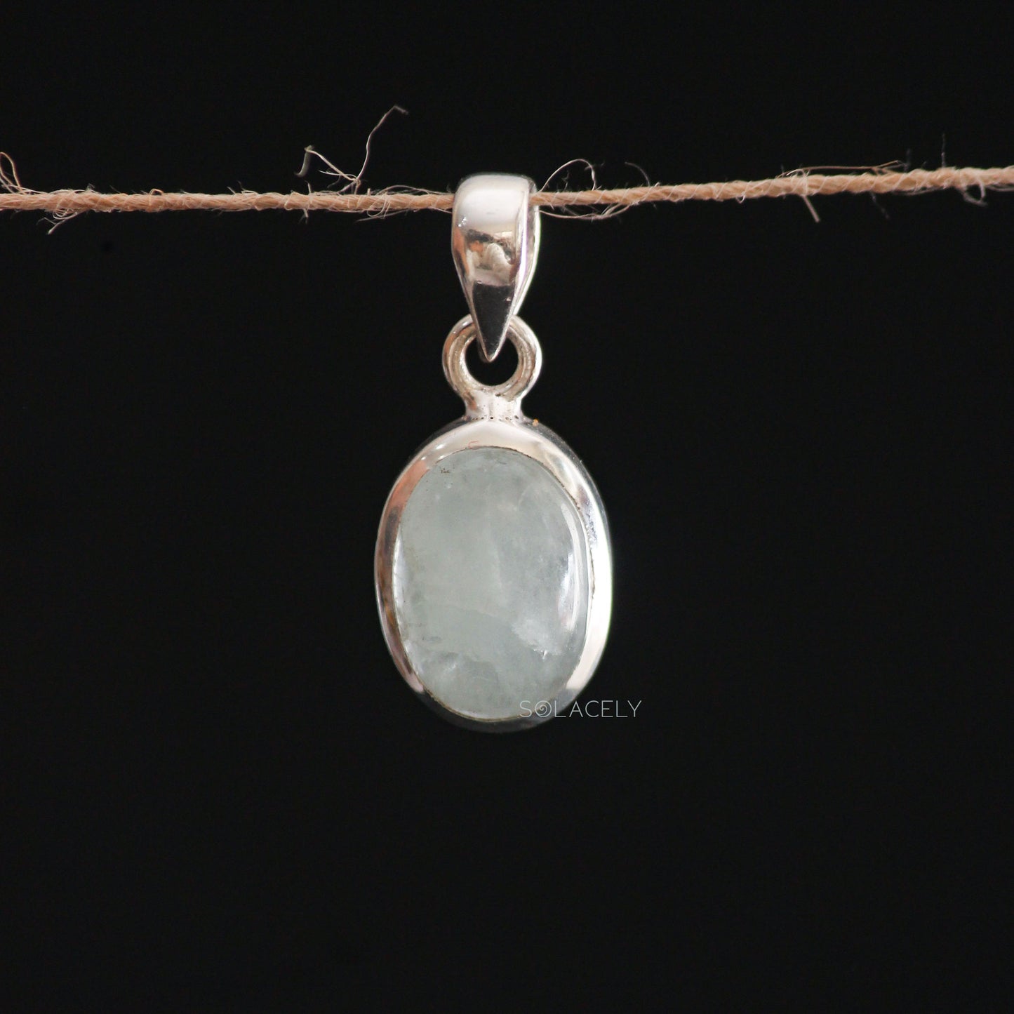 Sterling Silver Aquamarine Crystal Pendant