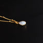 Rainbow Moonstone Pear Shape Sterling Silver Gold Plated Necklace