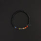 Seven Chakra Bracelet with Black Tourmaline - 4mm Beads