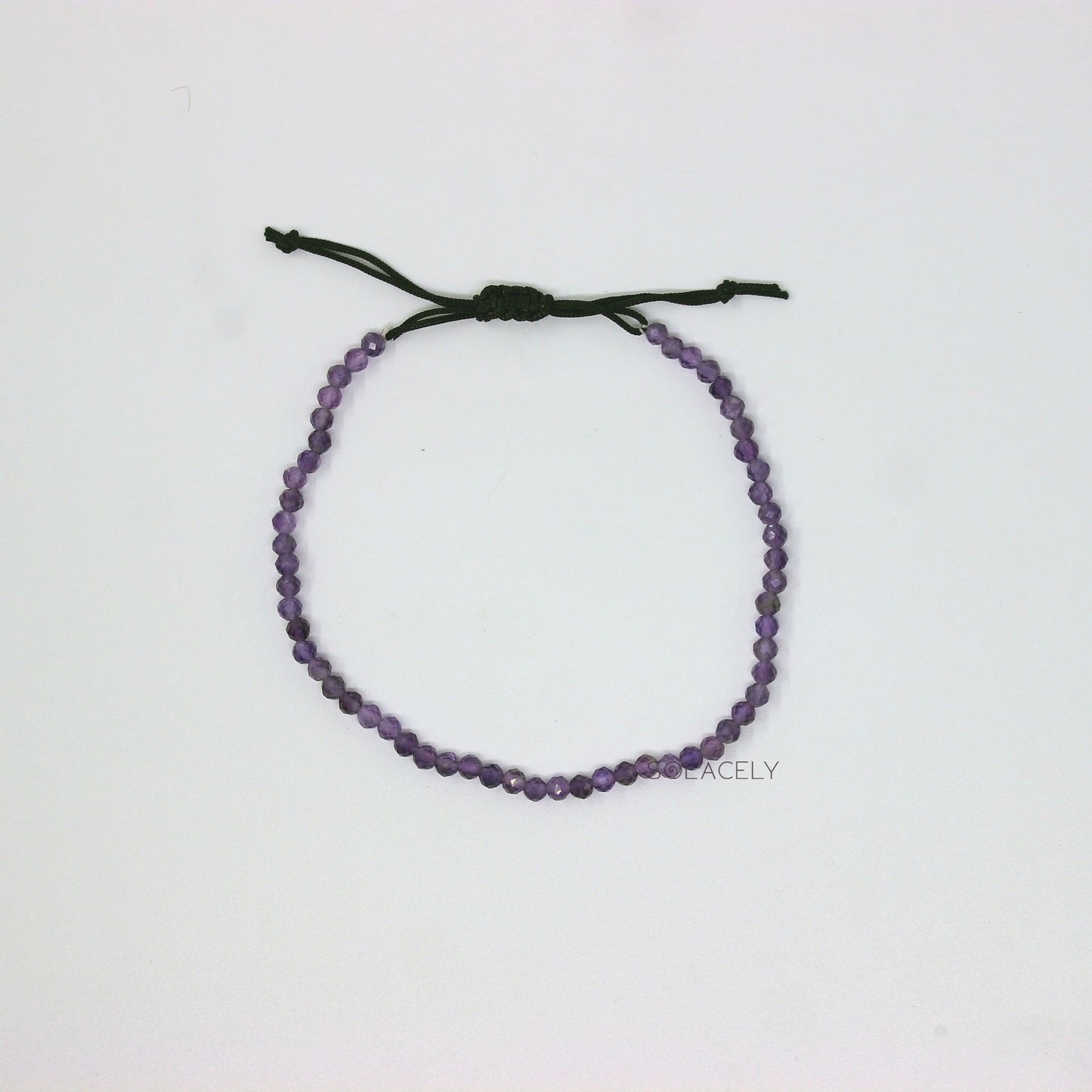 Amethyst Anklet with 4mm Faceted Beads