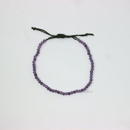 Amethyst Anklet with 4mm Faceted Beads