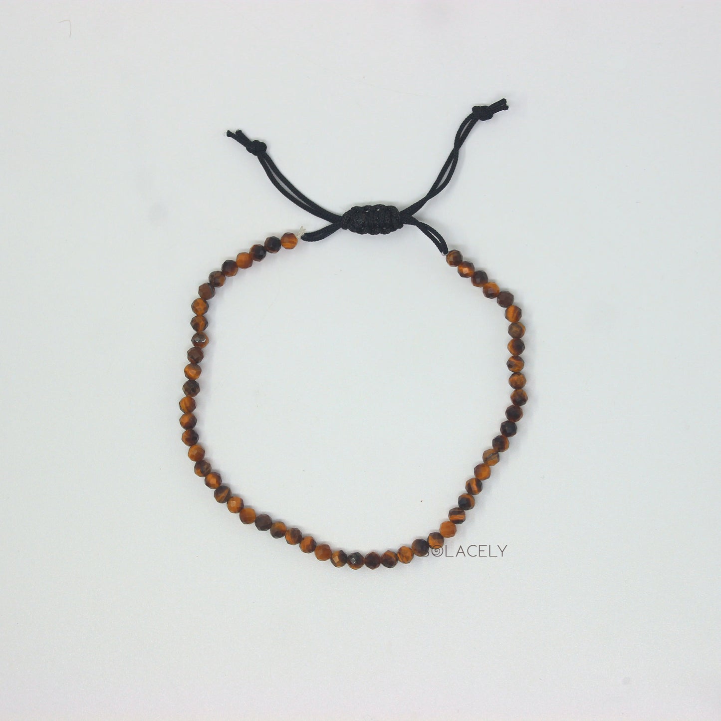 Tiger's Eye Anklet with 4mm Faceted Beads