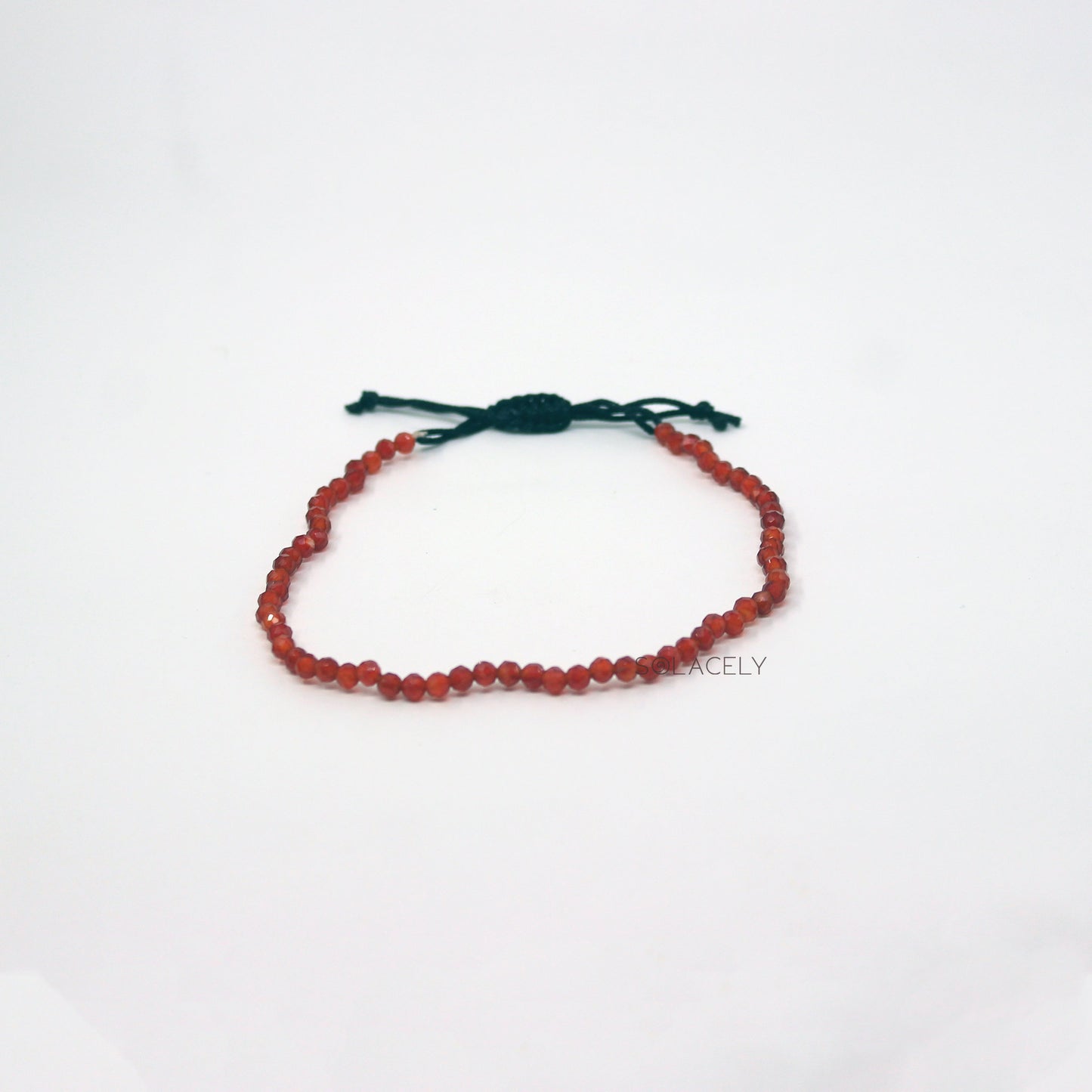 Carnelian Anklet with 4mm Faceted Beads