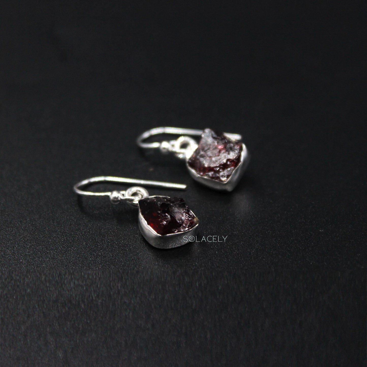 Raw Crystal Sterling Silver Drop Earrings