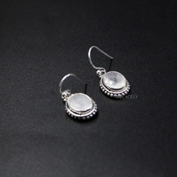 Sterling Silver Bohemian Oval Shape Crystal Earrings