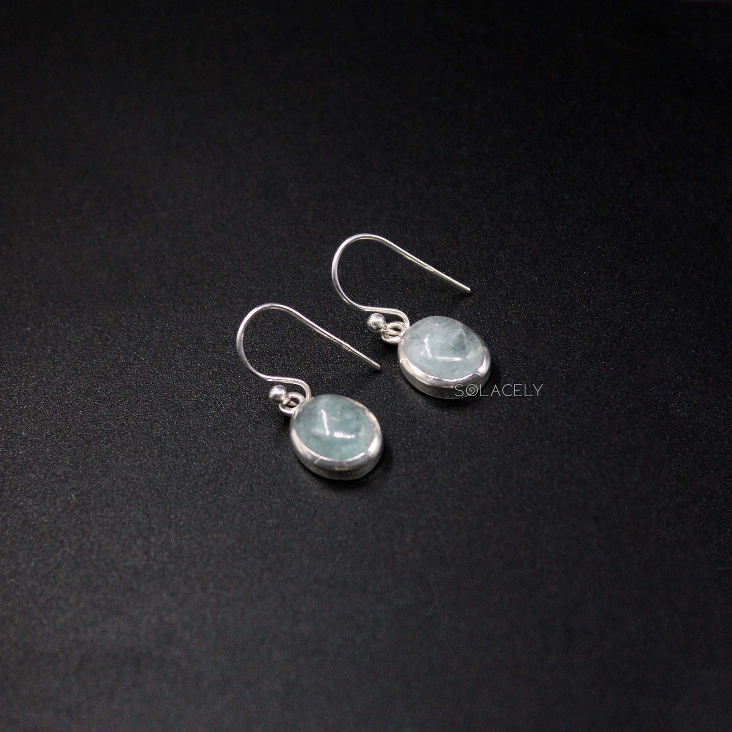 Aquamarine Sterling Silver Crystal Earrings