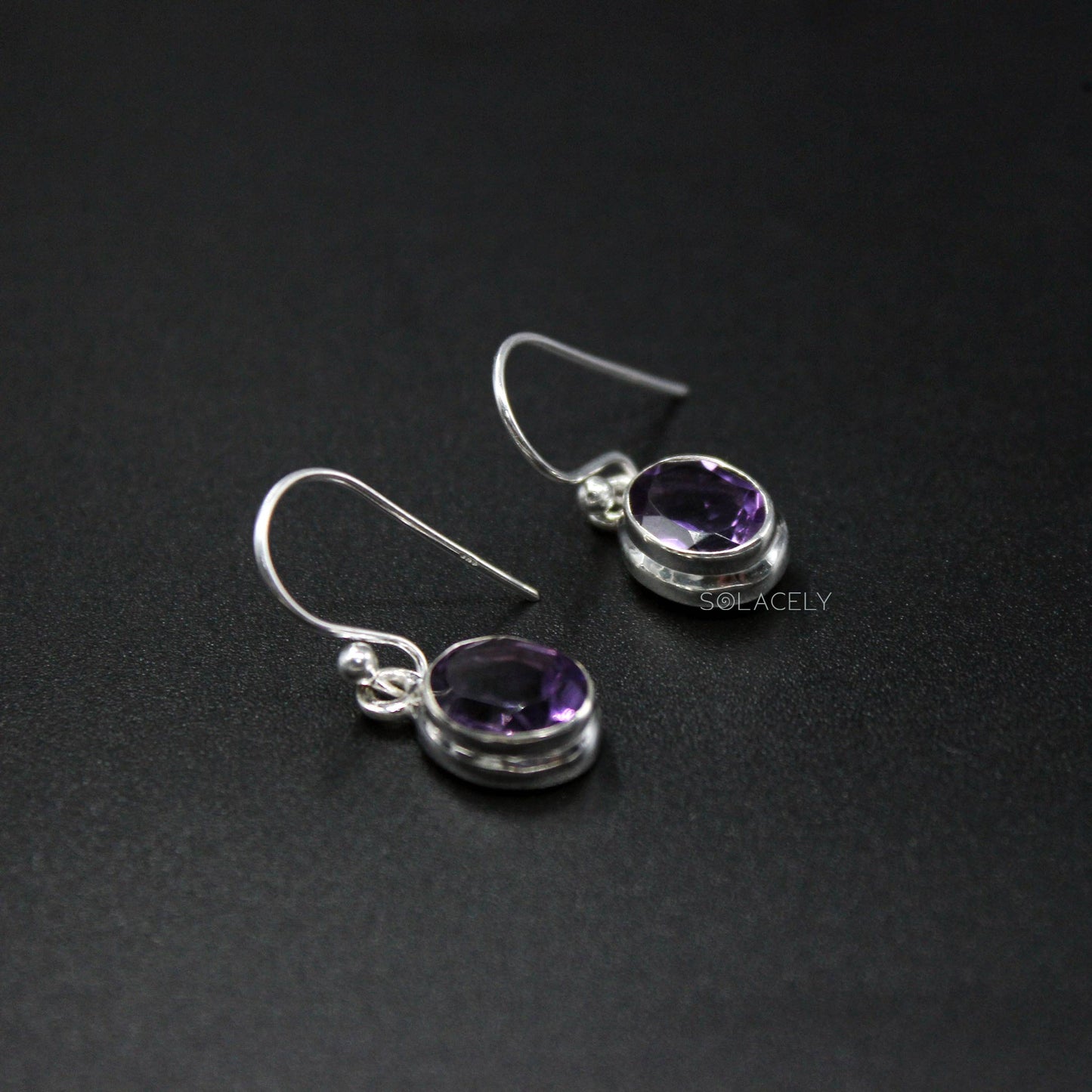 Dainty Oval Shape Sterling Silver Crystal Earrings