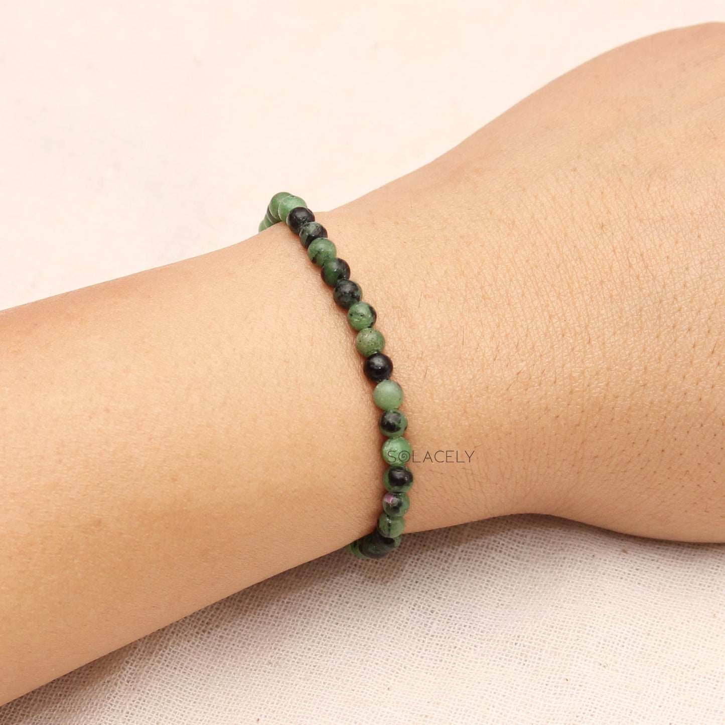 Ruby Zoisite Bracelet - 4mm Beads