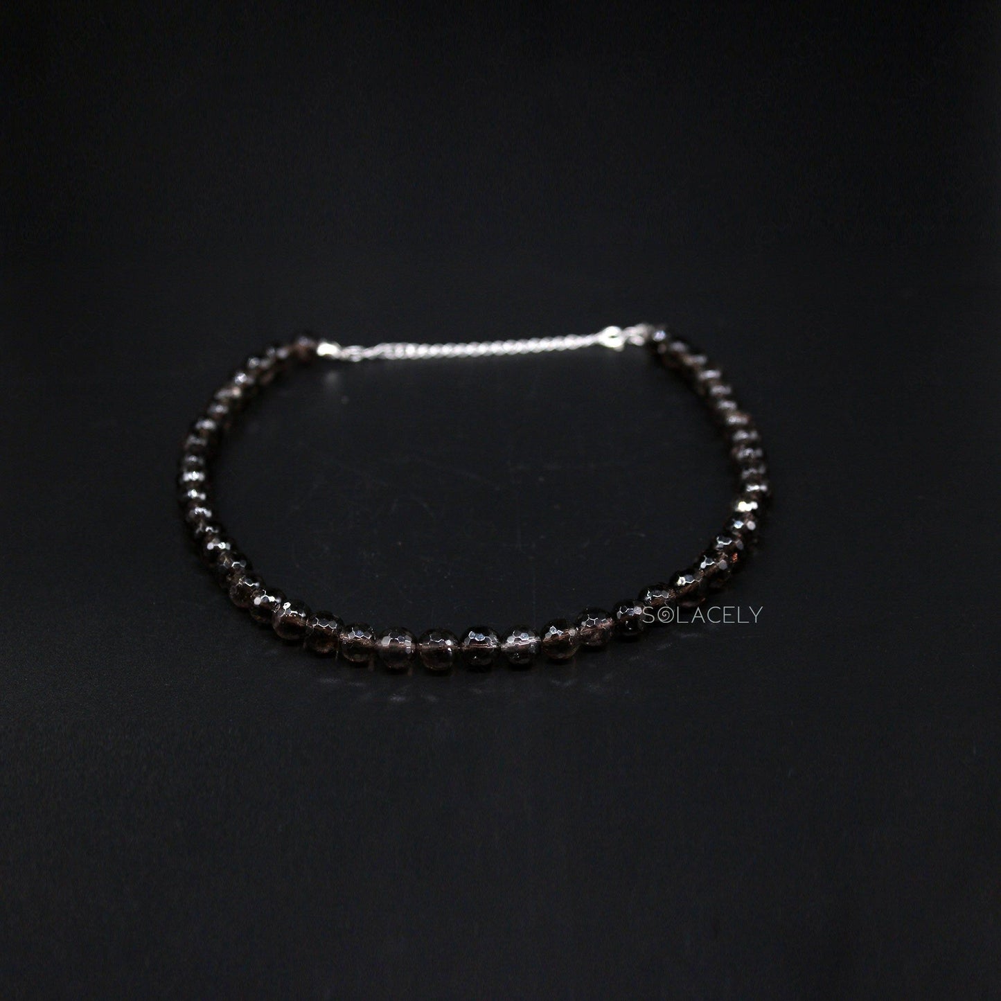 Faceted Smoky Quartz Beaded Necklace