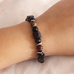 Triple Protection Bracelet with Lava Stone