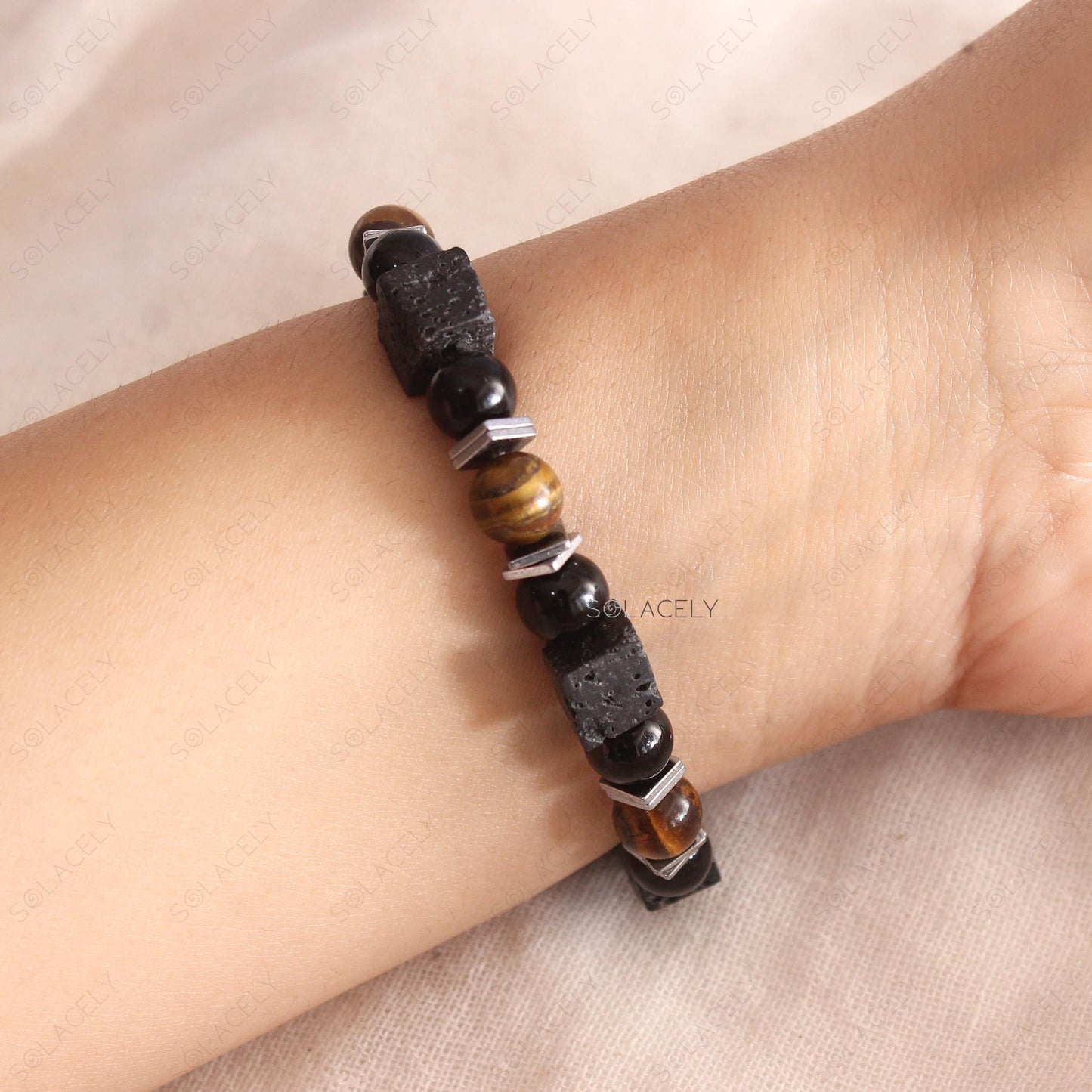 Triple Protection Bracelet with Lava Stone