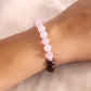 Rose Quartz and Red Garnet Crystal Couple Bracelet - 8mm Beads