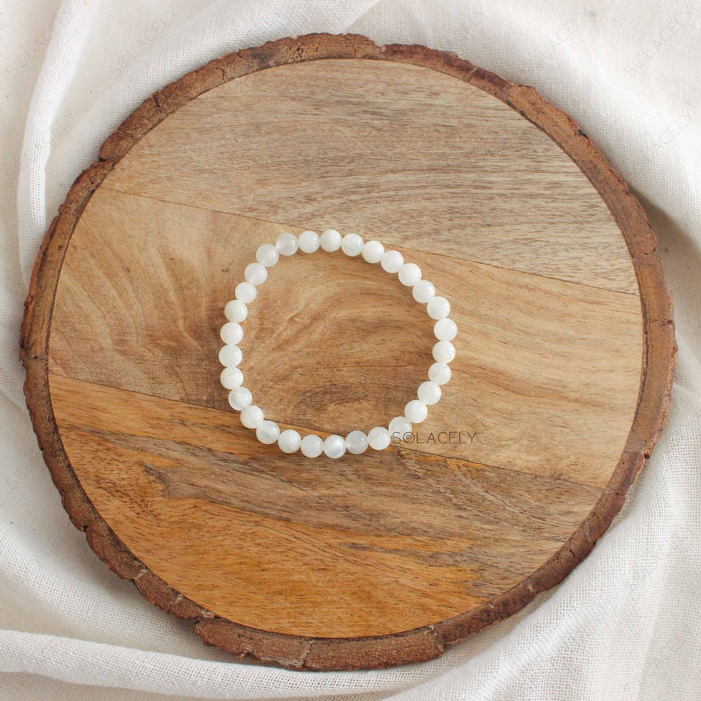 Milky Moonstone Crystal Bracelet - 6mm Beads