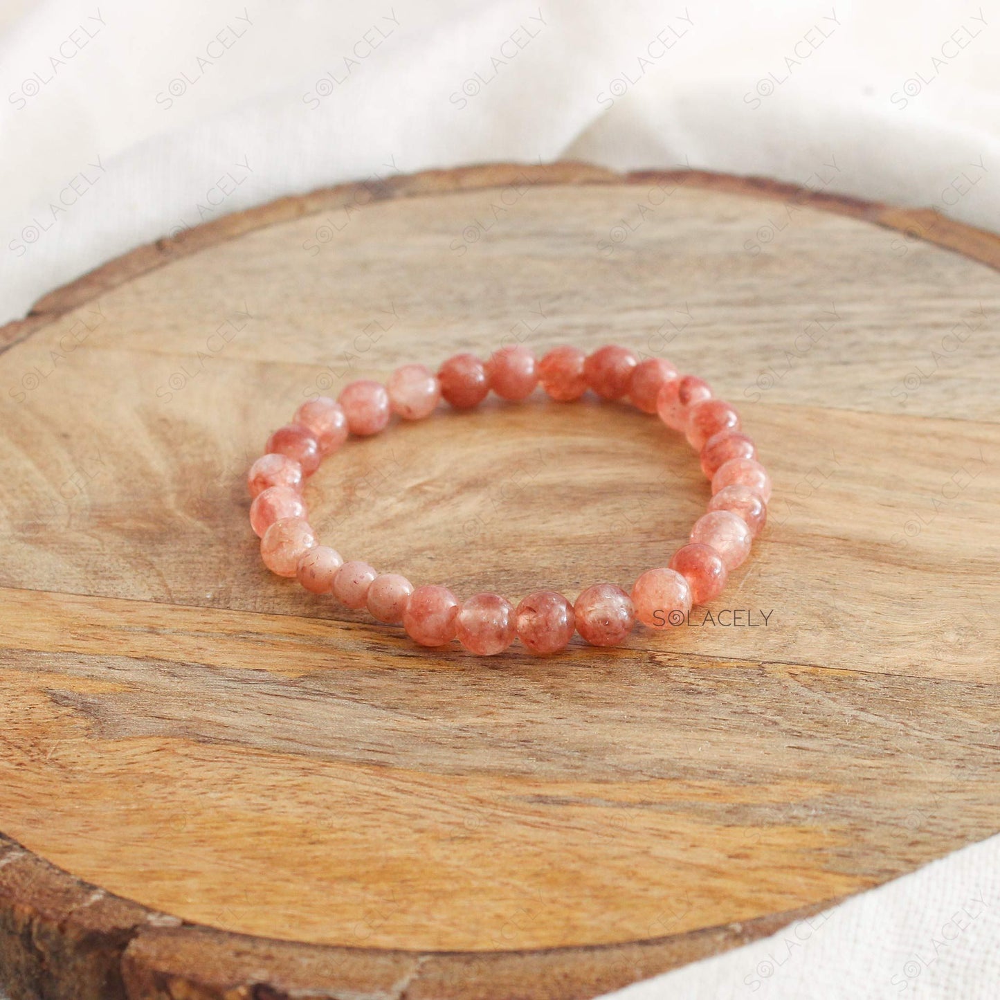 Sunstone Crystal Bracelet - 6mm Beads