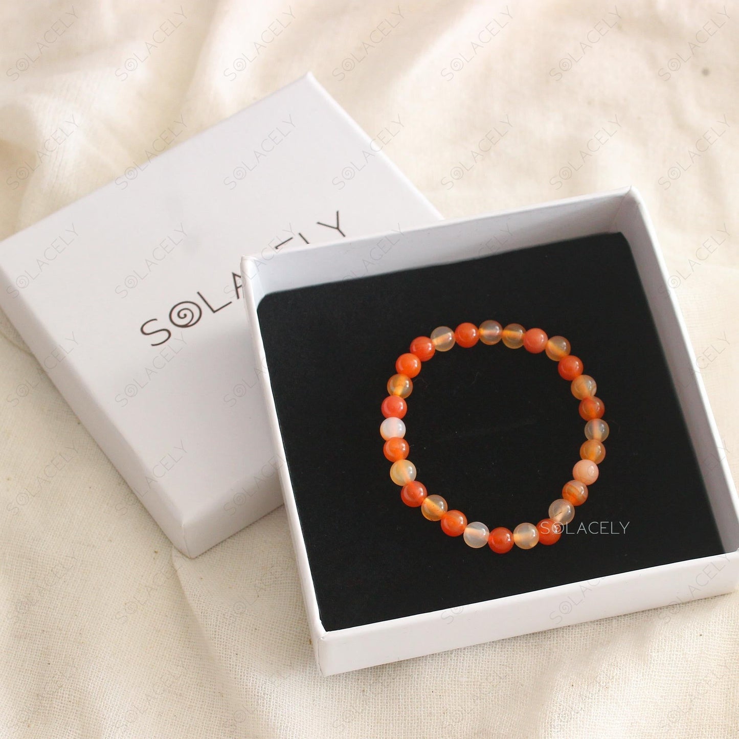 Red Carnelian Crystal Bracelet - 6mm Beads