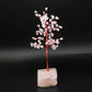 Rose quartz Crystal Tree with Rose Quartz Base - 100 Beads