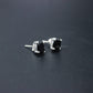 Dainty Black Onyx Sterling Silver Stud Earrings