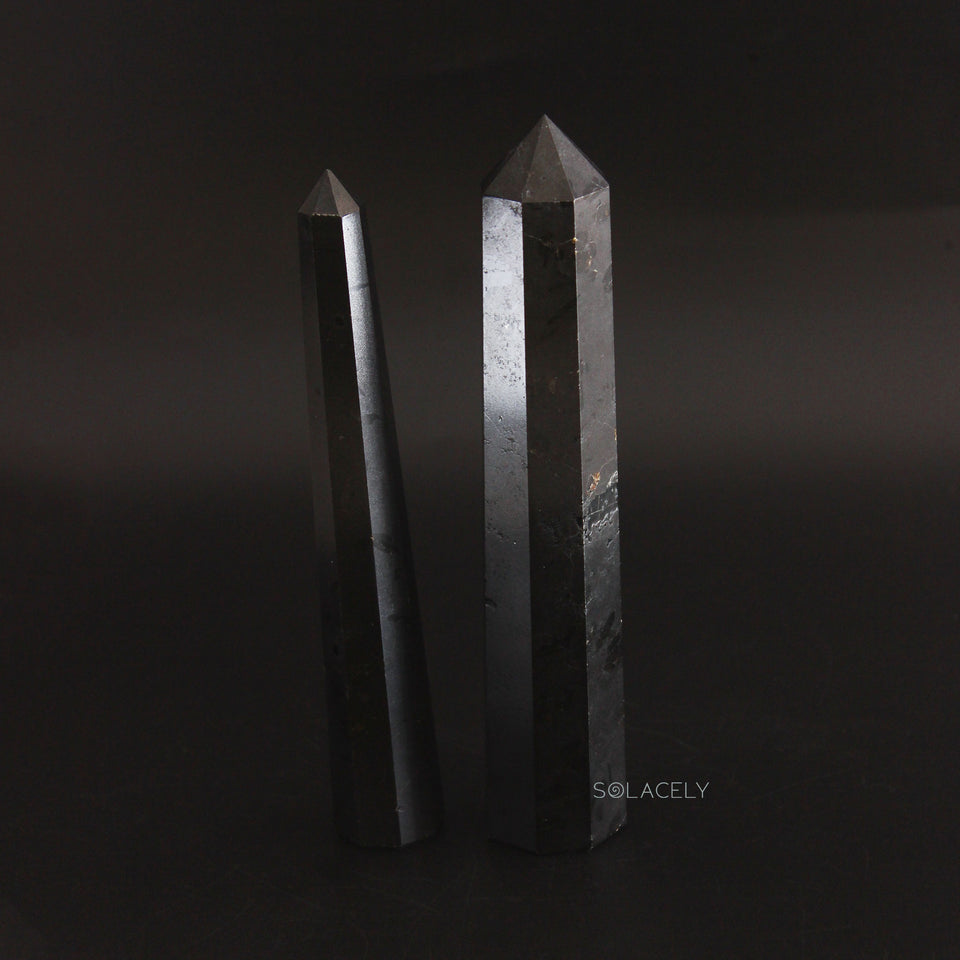 Natural Black Tourmaline Crystal Wand/Tower