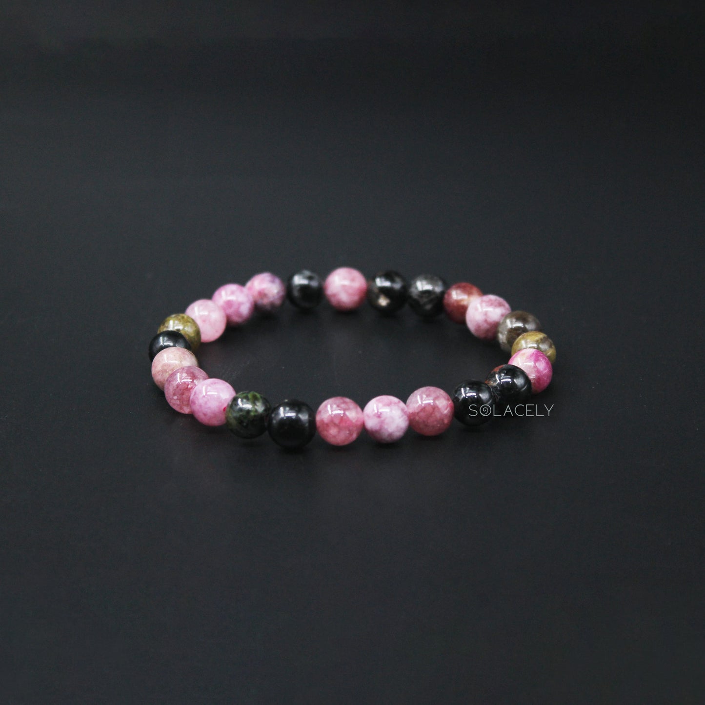 Multi - Tourmaline Crystal Bracelet - 8mm Beads