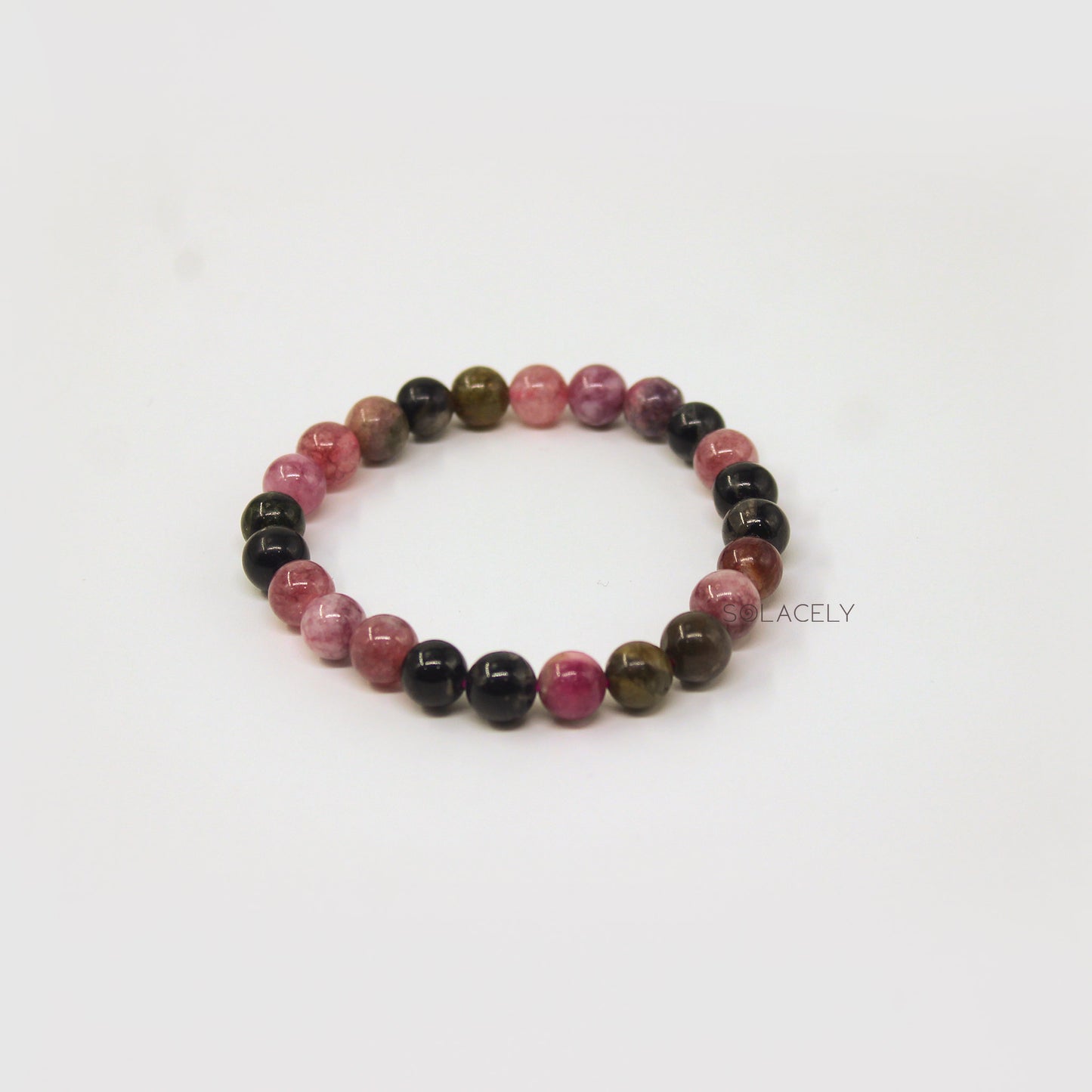 Multi - Tourmaline Crystal Bracelet - 8mm Beads