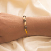 Citrine and Pyrite Crystal Rakhi for Success