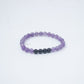 Amethyst and Black Tourmaline Couple Bracelet 6mm Beads