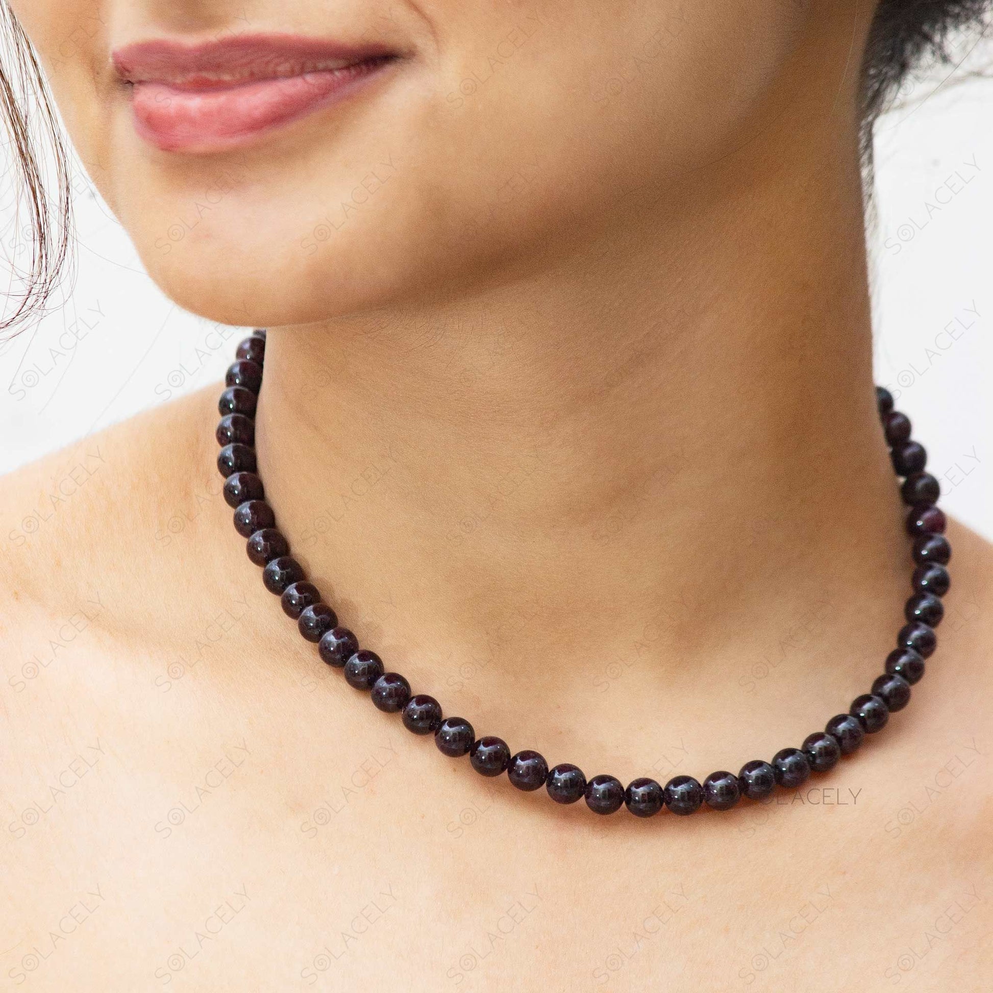 garnet bead necklace