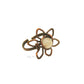 Antique Copper Wire Wrapped Flower Ring with Rose Quartz Stone