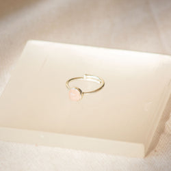 rose quartz sterling silver ring