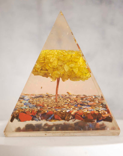 seven chakra orgone and citrine tree of life pyramid