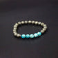 african turquoise and faceted pyrite