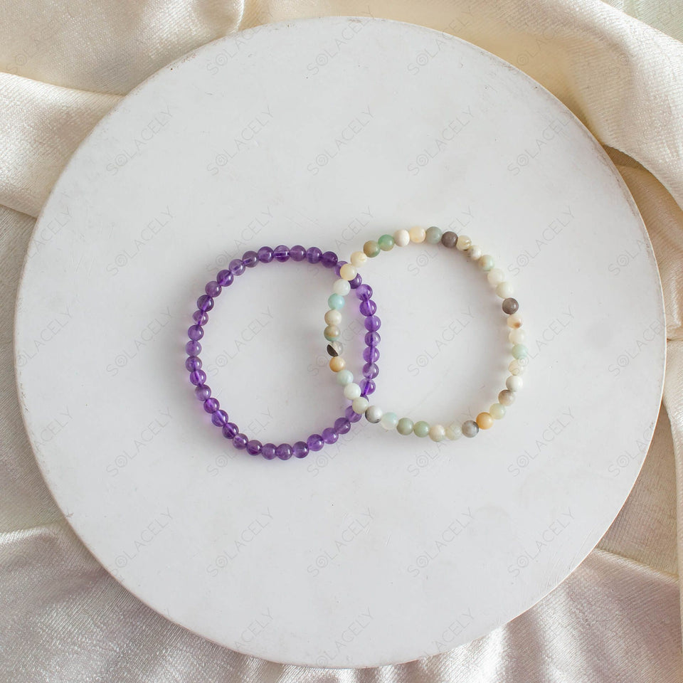 Calming Anger Bracelet Set 4mm Beads