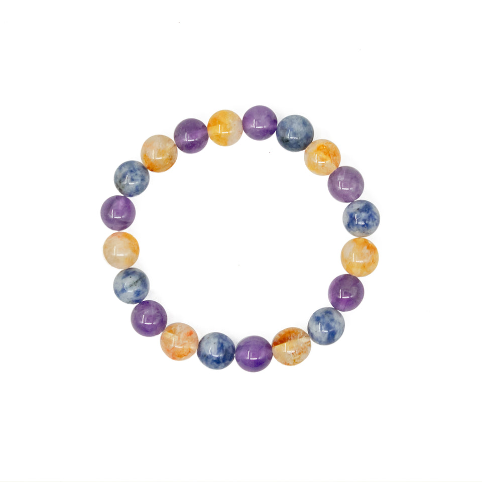 amethyst,citrine, and sodalite 8mm anxiety bracelet