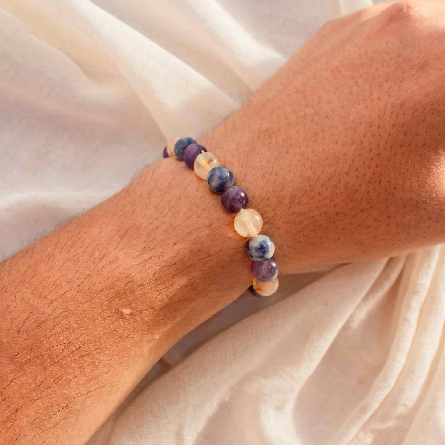 citrine and sodalite anxiety and stress relief bracelet