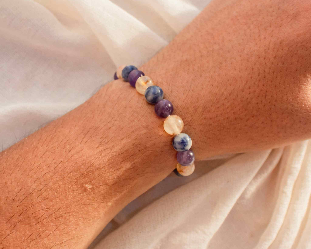 citrine and sodalite anxiety and stress relief bracelet
